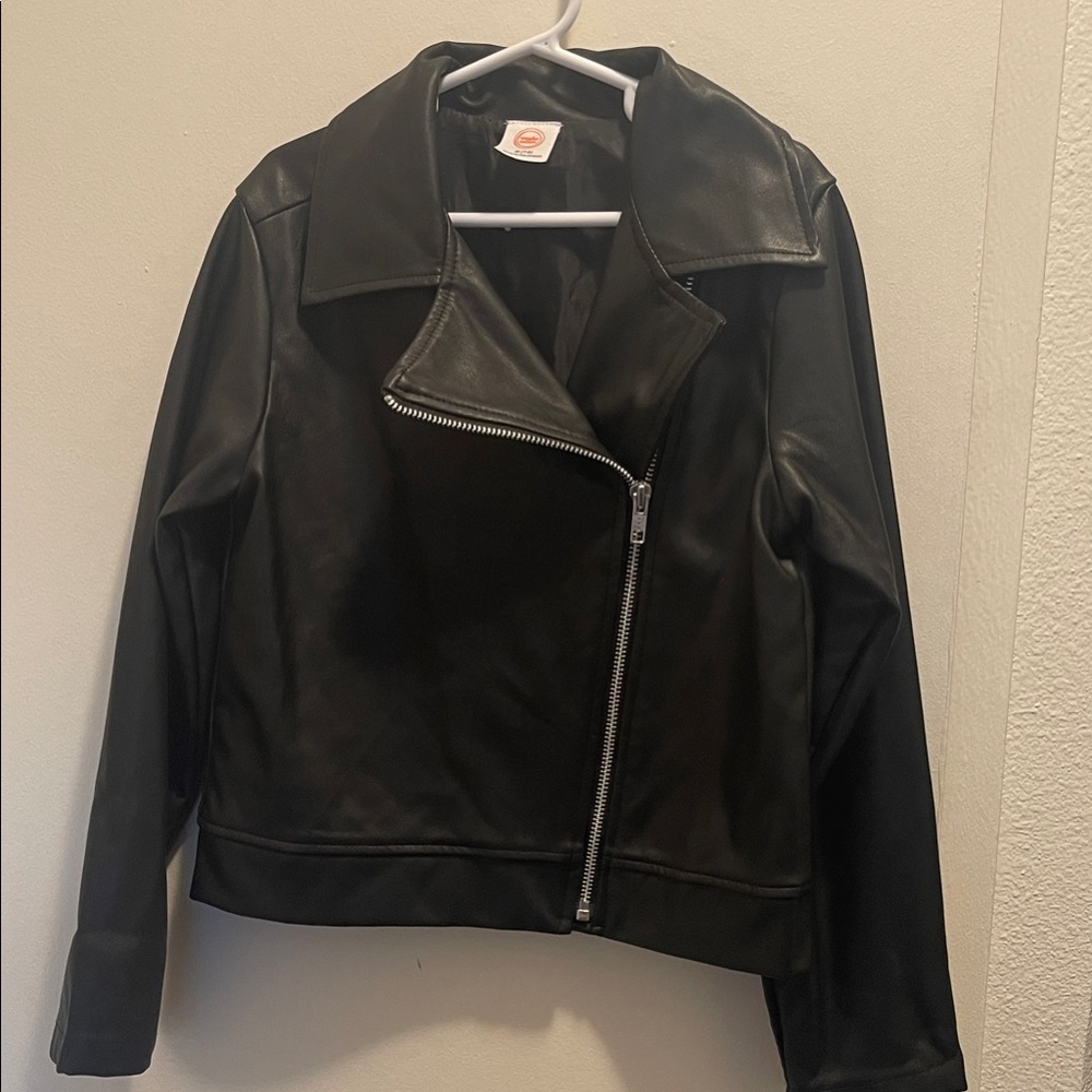 Wonder Nation Girls’s Black Leather Jacket